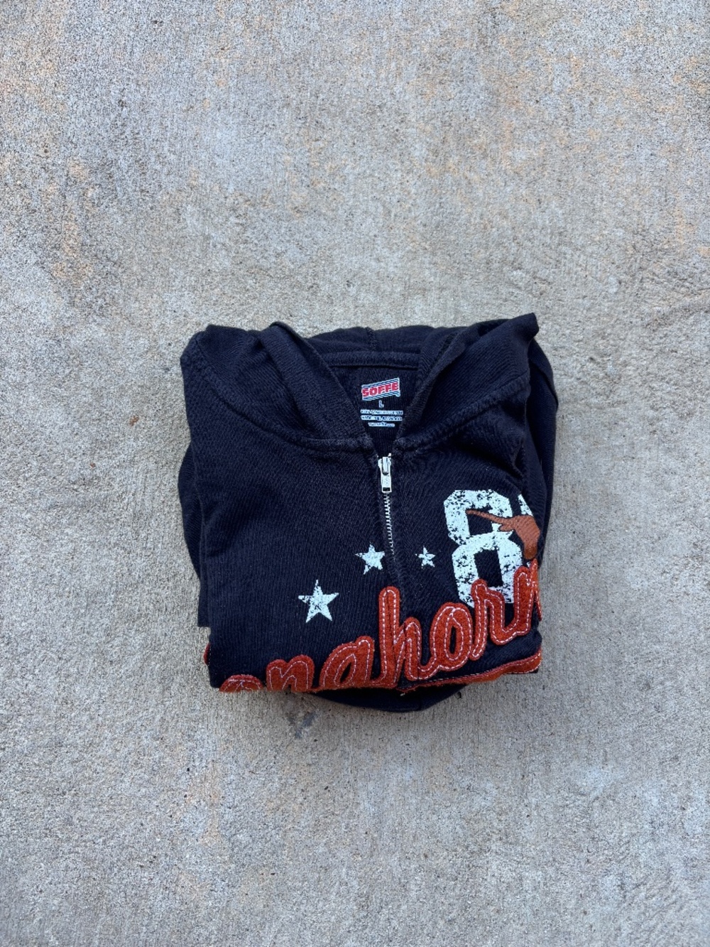 Y2K Texas Longhorns Black Lightweight Zip Up Hoodie